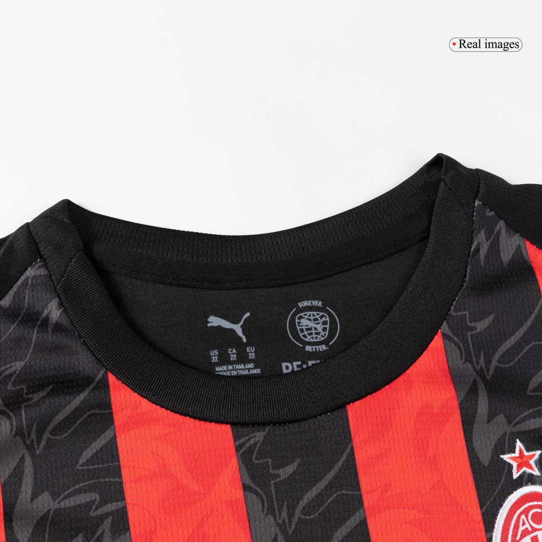 Equipación completa de local del AC Milan para niños - Camiseta + pantalón corto + medias 2025/26