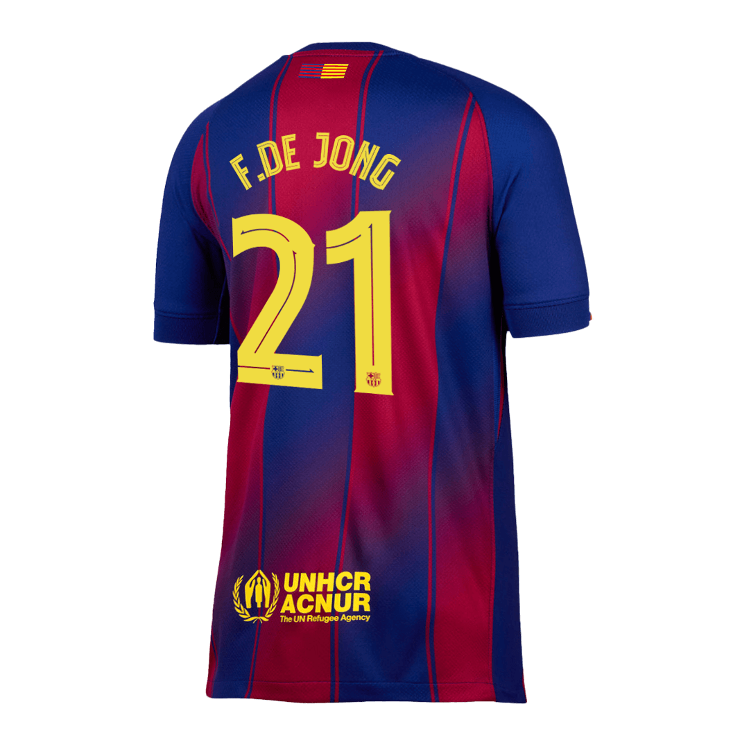 Camiseta de fútbol F.DE JONG #21 Barcelona Primera equipación 2025/26 - UCL