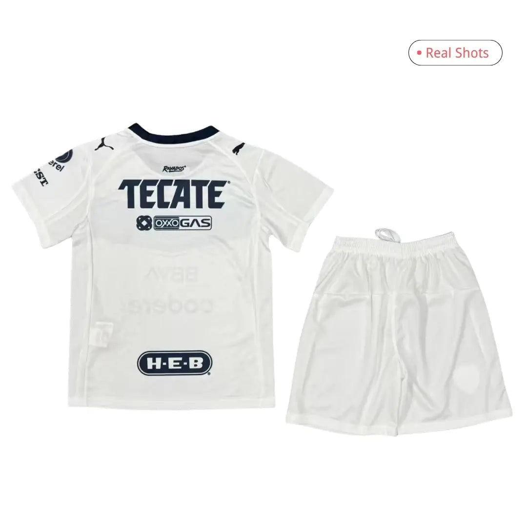 Conjunto de visitante de fútbol del Monterrey para niños (camiseta y pantalón corto) 2025/26
