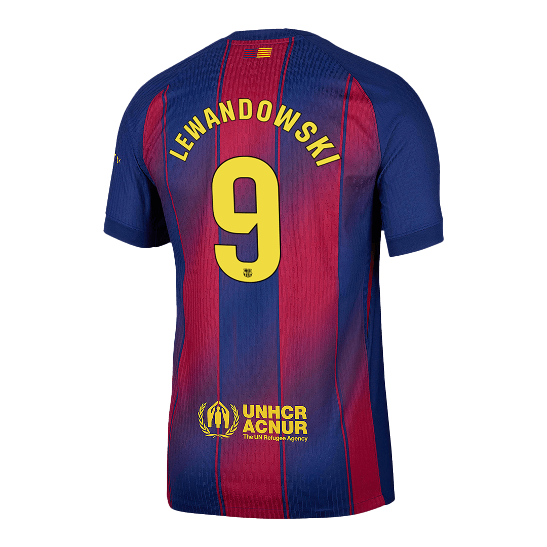 Camiseta de fútbol de Lewandowski #9, versión jugador local del Barcelona, temporada 2025/26
