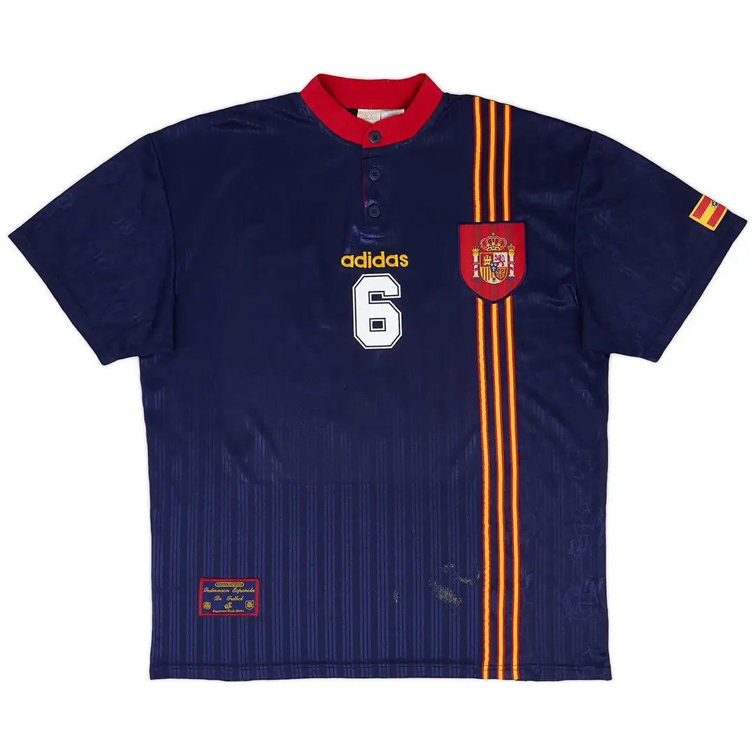 Camiseta de fútbol retro de visitante de R. HIERRO #6 España 1996
