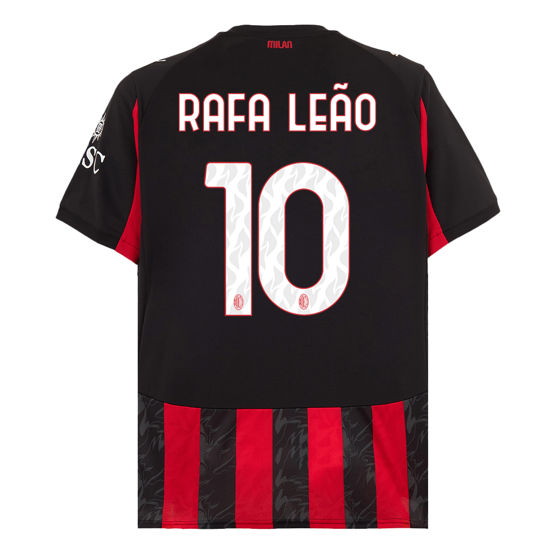 Camiseta de fútbol local RAFA LEÃO #10 AC Milan 2025/26 Rojo y negro