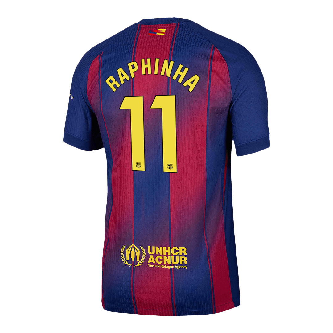 Camiseta de fútbol RAPHINHA #11 del Barcelona, versión jugadora local, temporada 2025/26