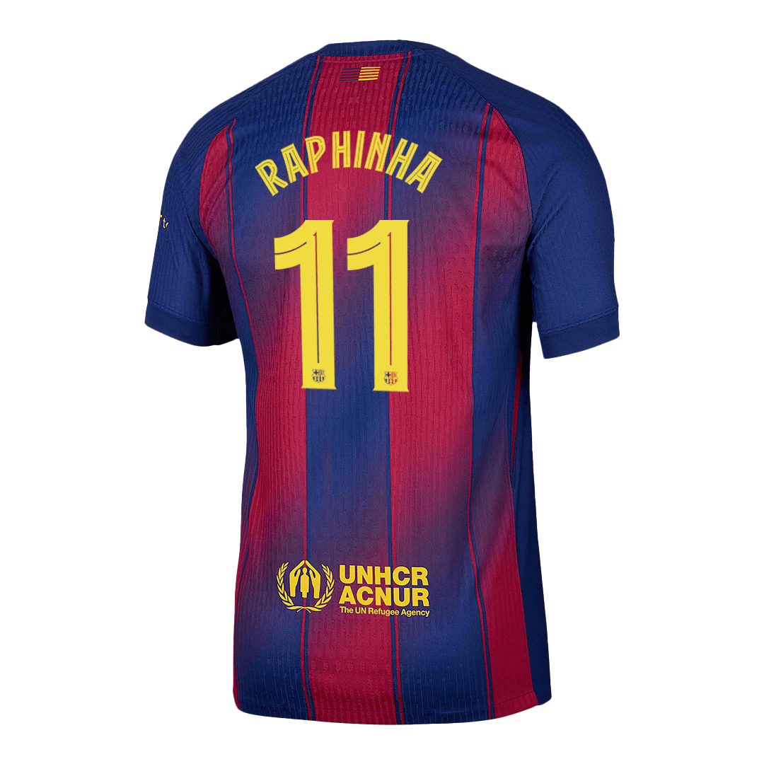 Camiseta de Raphinha nº 11 del Barcelona, versión jugadora local, temporada 2025/26 - Champions League
