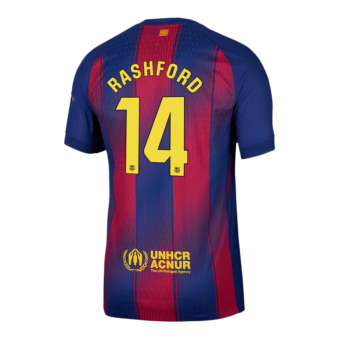 Camiseta de fútbol de RASHFORD #14 del Barcelona, versión jugador local, temporada 2025/26