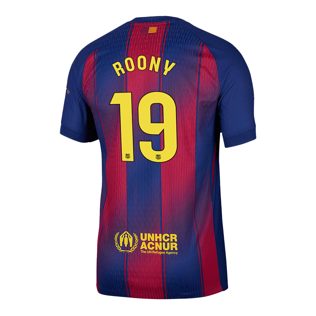 Camiseta de fútbol de Roony #19 del Barcelona, versión jugador local, temporada 2025/26