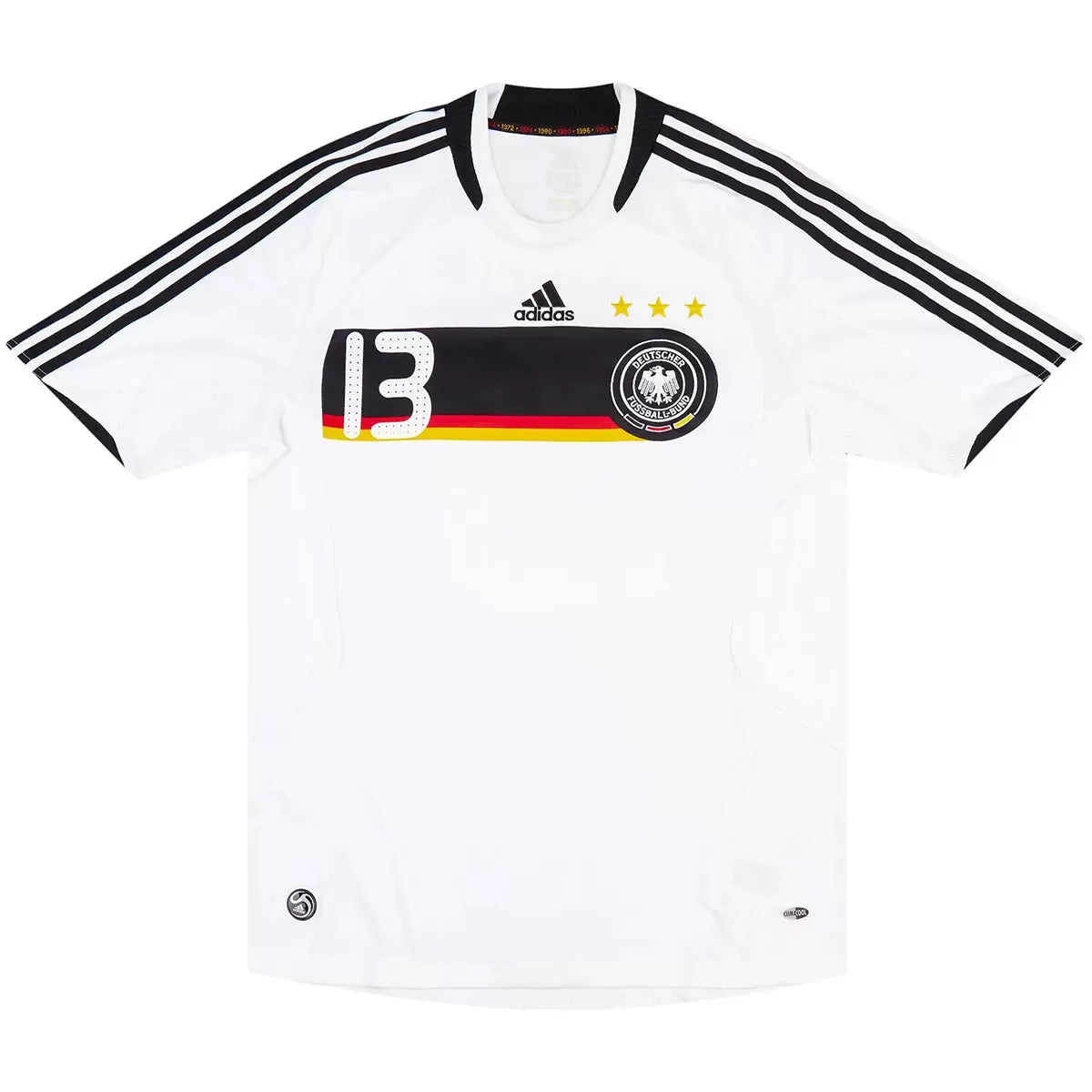 Camiseta retro de fútbol local Ballack #13 de Alemania para la Eurocopa 2008