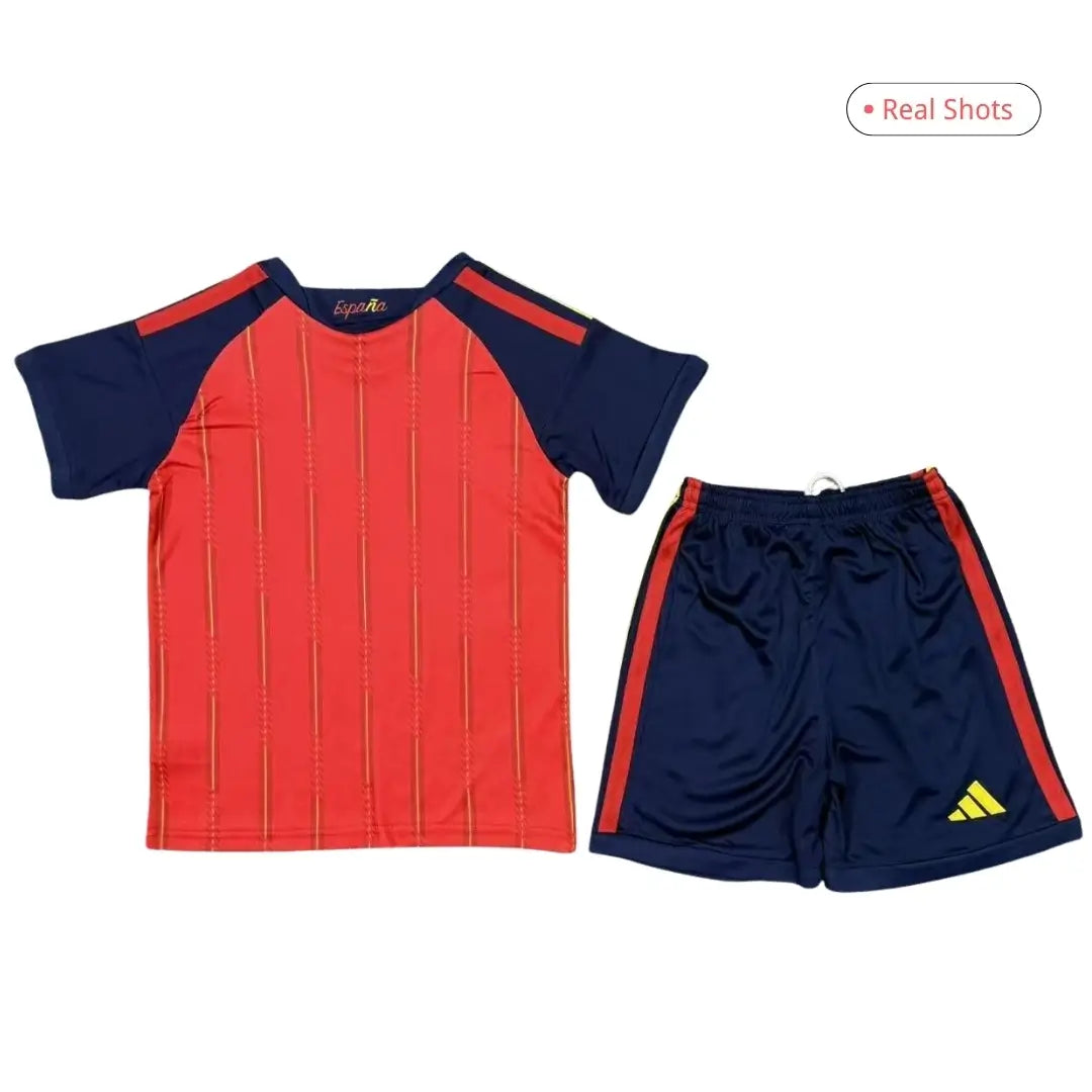 Uniforme completo de fútbol de local para niños de España 2026 - Camiseta + Pantalón corto + Medias