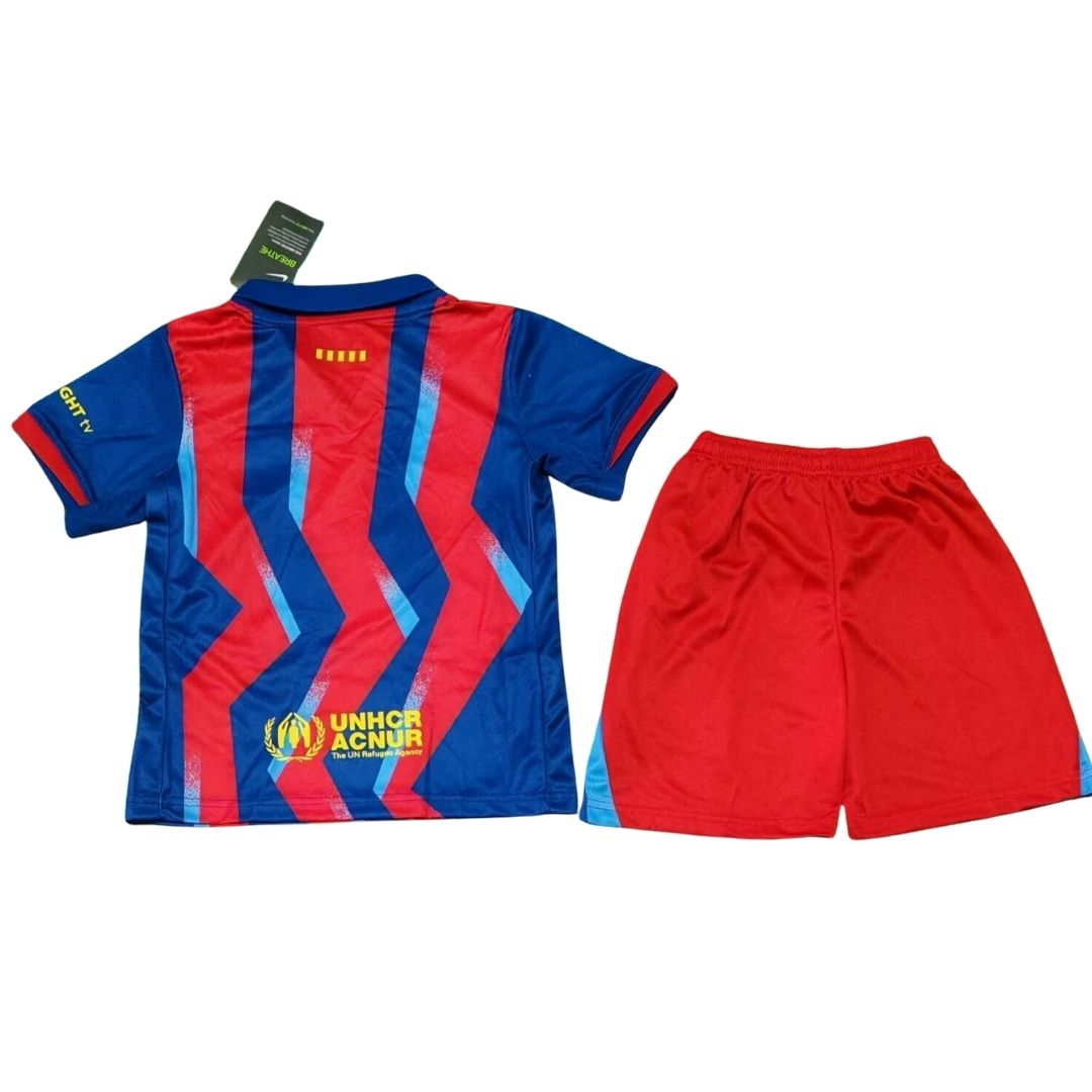 Cuarto uniforme de fútbol visitante del Barcelona para niños 2025/26