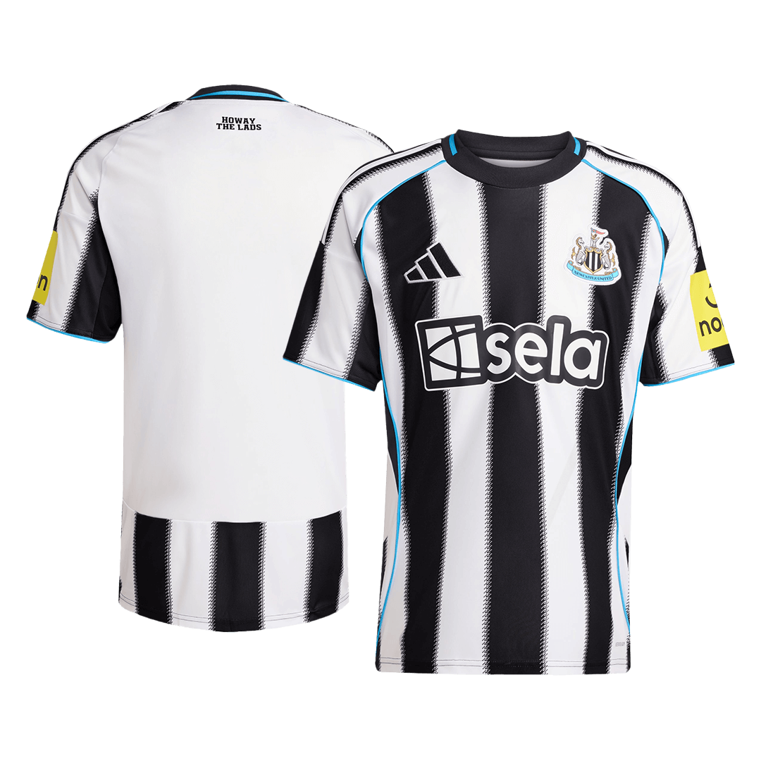 Camiseta de local del Newcastle United 2025/26, blanca y negra.