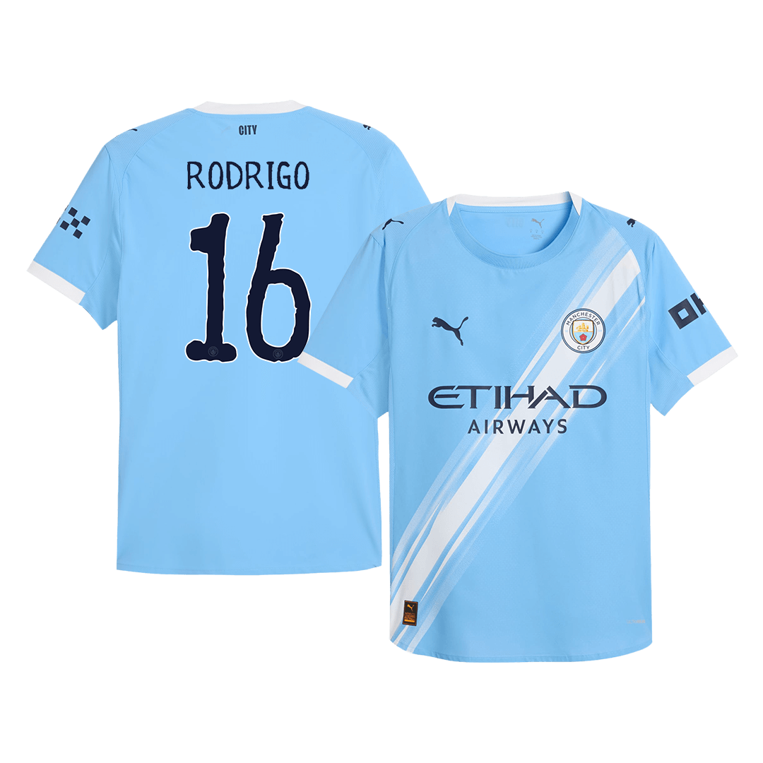 Camiseta de fútbol RODRIGO #16 Manchester City, versión jugador local, temporada 2025/26, azul - Mundial de Clubes
