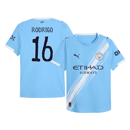 Camiseta de fútbol RODRIGO #16 Manchester City, versión jugador local, temporada 2025/26, azul - Mundial de Clubes