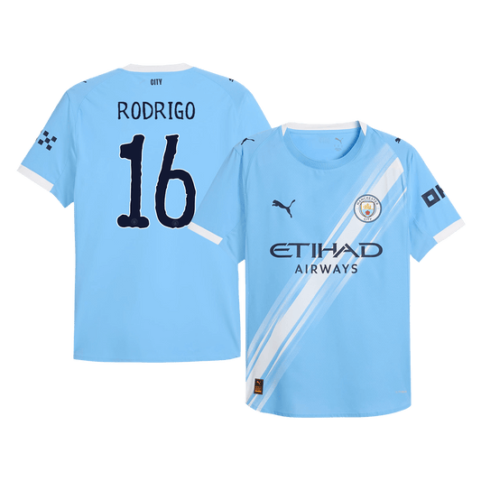 Camiseta de fútbol RODRIGO #16 Manchester City, versión jugador local, temporada 2025/26, azul - Mundial de Clubes