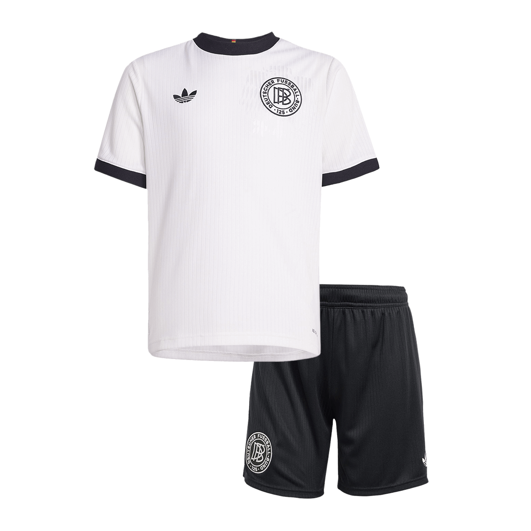 Conjunto de fútbol infantil conmemorativo del 125.º aniversario de Alemania (camiseta + pantalón corto) 2025 Blanco