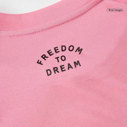 Conjunto de camiseta y pantalón corto de fútbol para niños del Inter Miami CF (temporada 2025) Rosa