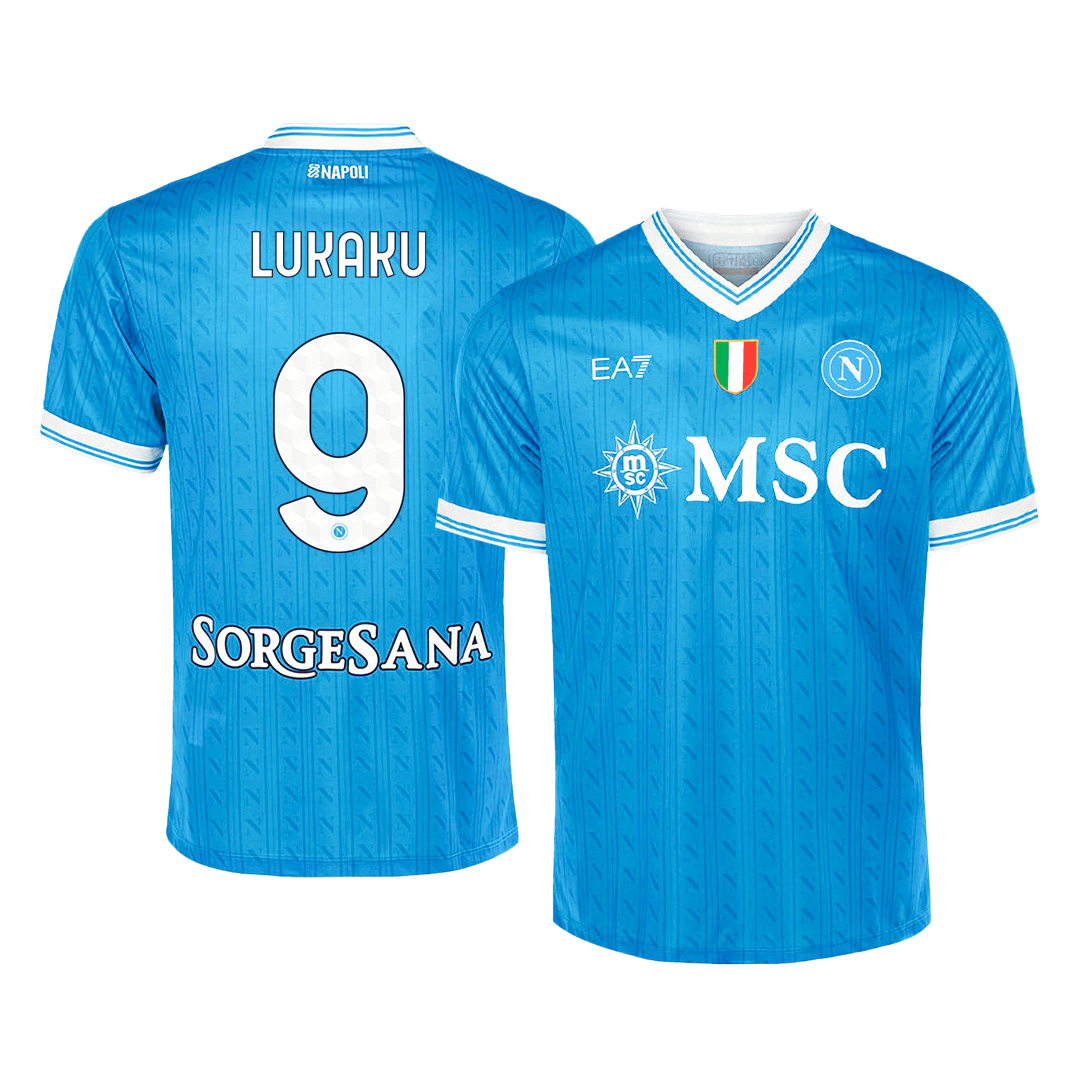 Camiseta de fútbol del Napoli de Lukaku #9, temporada 2025/26
