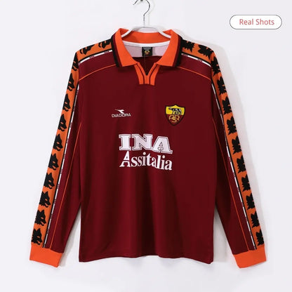 Camiseta retro de fútbol de manga larga del Roma 1998/99 local