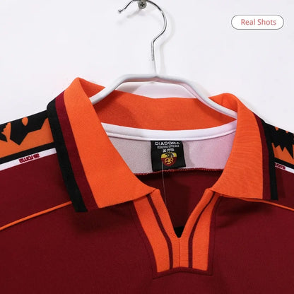 Camiseta retro de fútbol de manga larga del Roma 1998/99 local