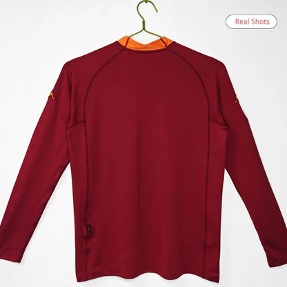 Camiseta de manga larga retro de fútbol de la Roma 2000/01 local