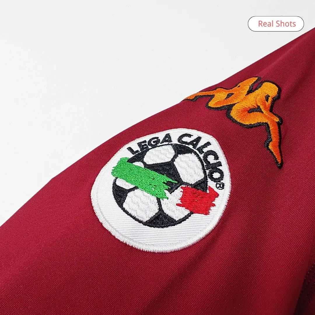 Camiseta de manga larga retro de fútbol de la Roma 2000/01 local