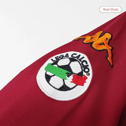 Camiseta de manga larga retro de fútbol de la Roma 2000/01 local