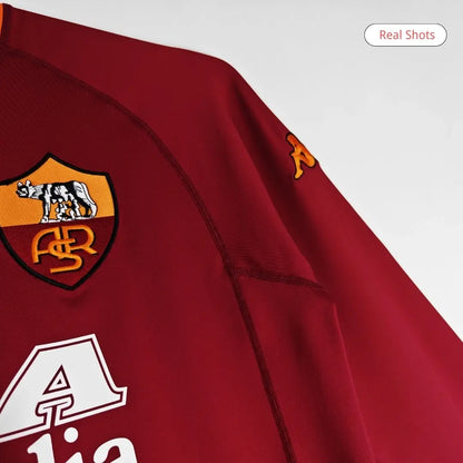 Camiseta de manga larga retro de fútbol de la Roma 2000/01 local