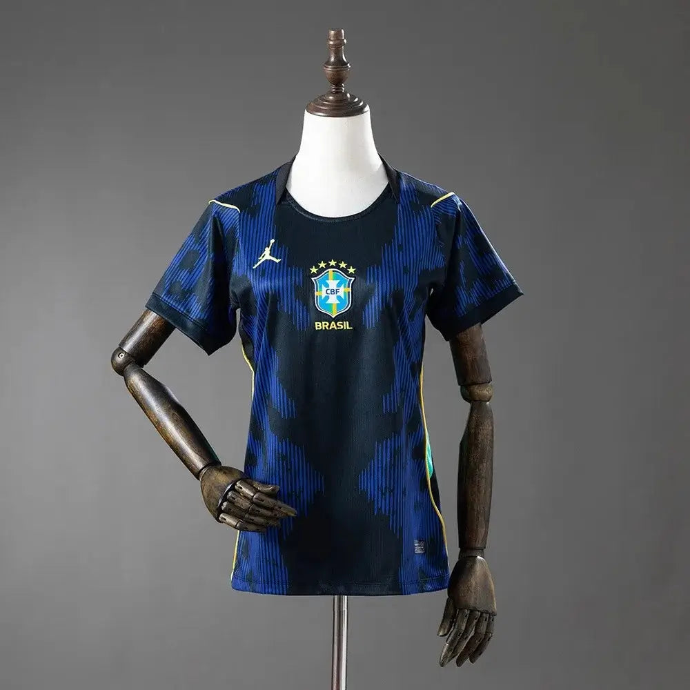 Camiseta de fútbol de visitante de Brasil para mujer, Copa Mundial 2026