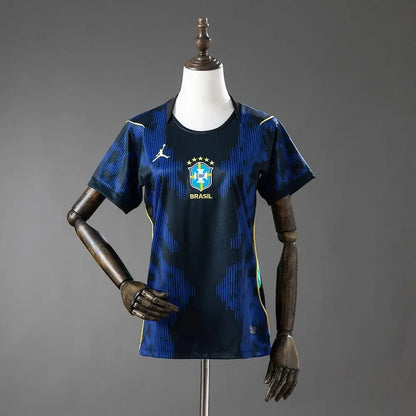 Camiseta de fútbol de visitante de Brasil para mujer, Copa Mundial 2026