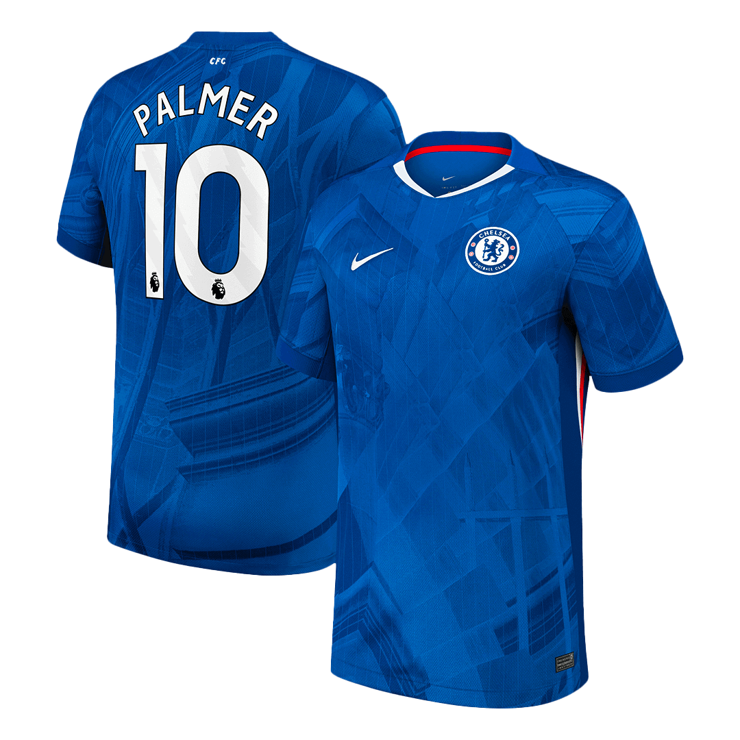 Camiseta de fútbol del Chelsea, local, temporada 2025/26, número 10, de Palmer, color azul.