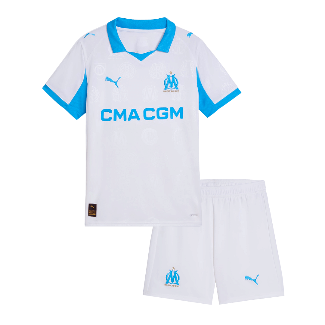 Equipación infantil del Marsella para la temporada 2025/26 (camiseta + pantalón corto)