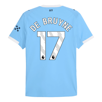 Camiseta de fútbol de De Bruyne nº 17, versión jugador local del Manchester City, temporada 2025/26, azul