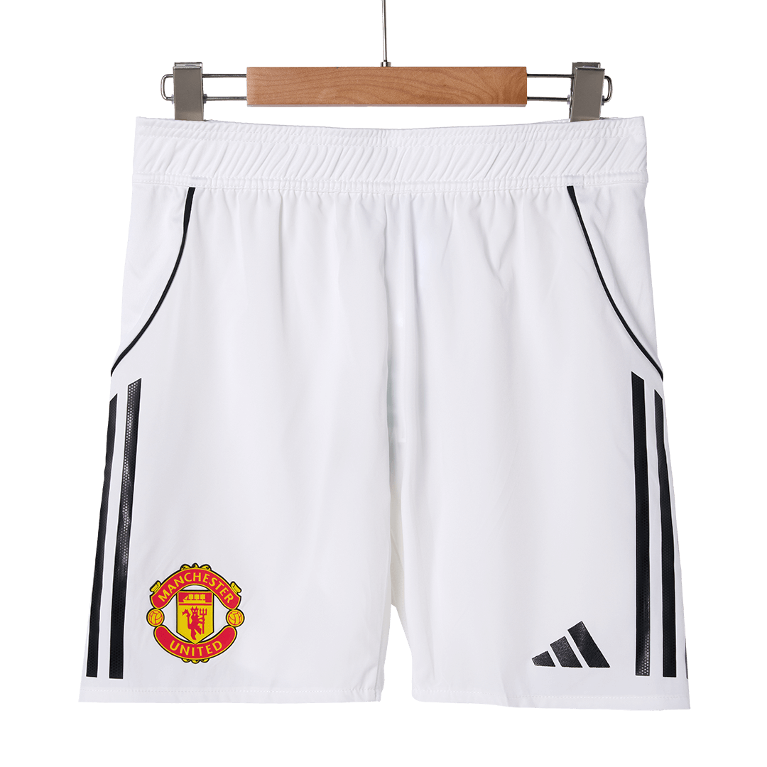 Pantalones cortos de fútbol del Manchester United, versión jugador local, temporada 2025/26