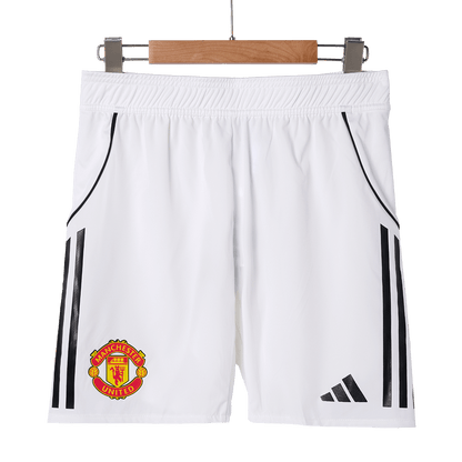 Pantalones cortos de fútbol del Manchester United, versión jugador local, temporada 2025/26
