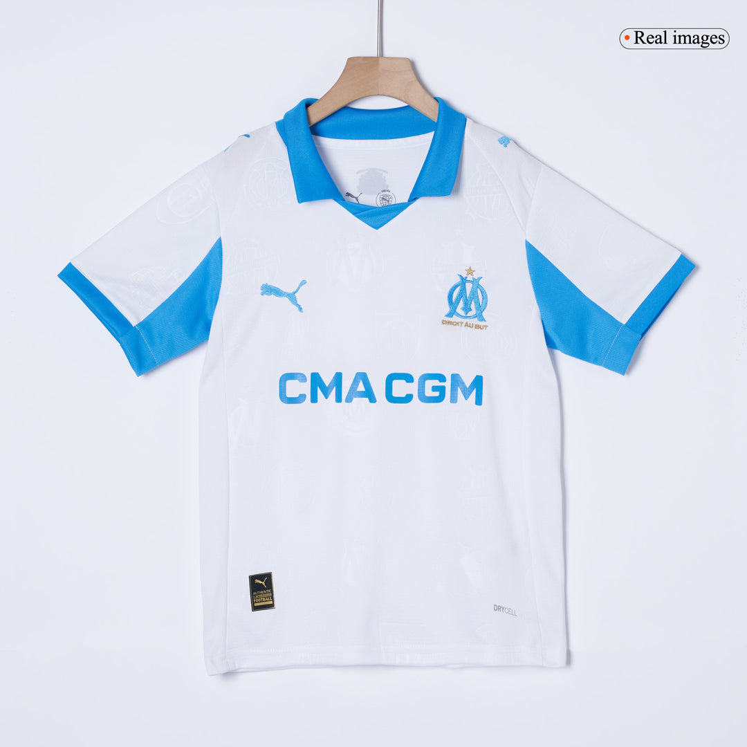 Equipación infantil del Marsella para la temporada 2025/26 (camiseta + pantalón corto)