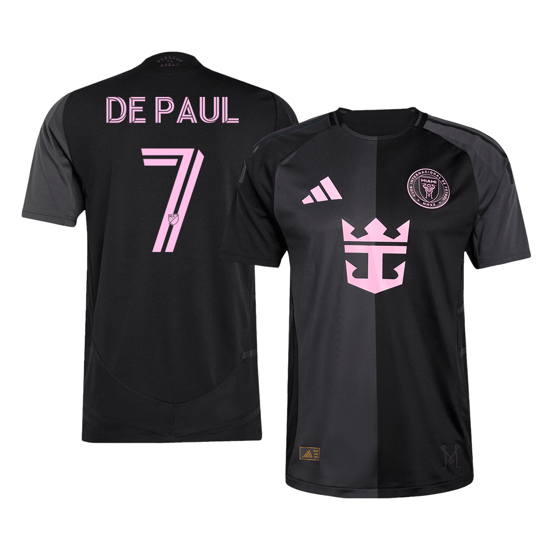 Camiseta de fútbol de visitante del Inter Miami CF, versión jugador, número 7, de De Paul, temporada 2025