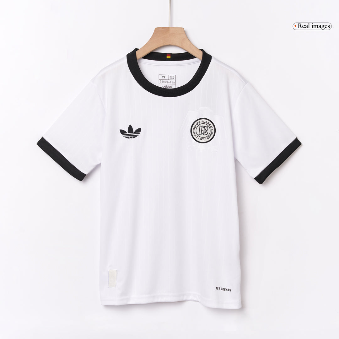 Conjunto de fútbol infantil conmemorativo del 125.º aniversario de Alemania (camiseta + pantalón corto) 2025 Blanco