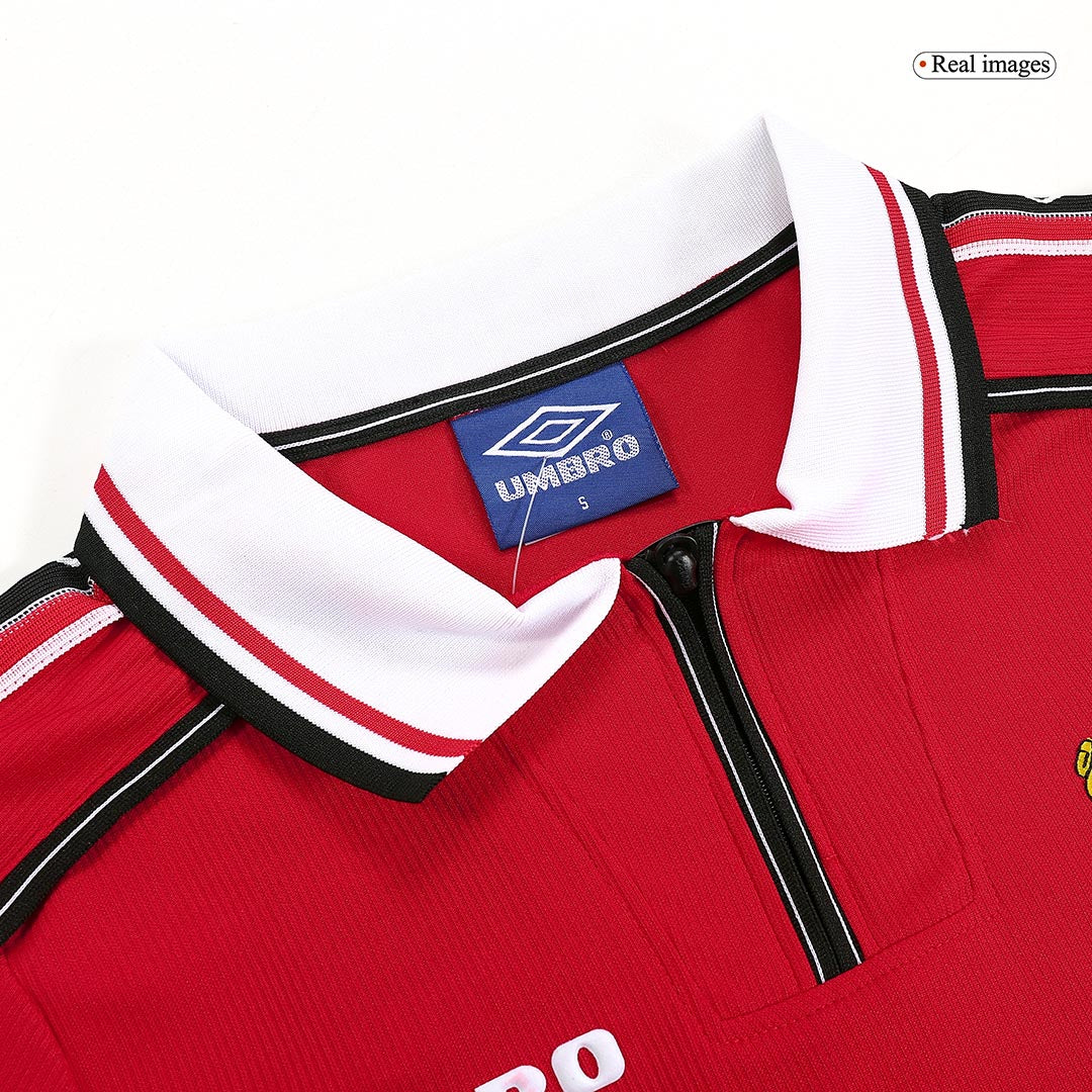 Camiseta retro de manga larga local Beckham #7 del Manchester United 1998/99
