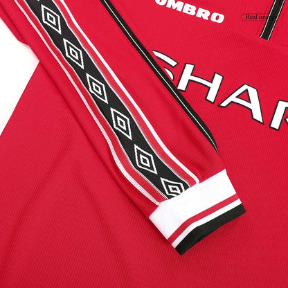 Camiseta retro de manga larga local Beckham #7 del Manchester United 1998/99