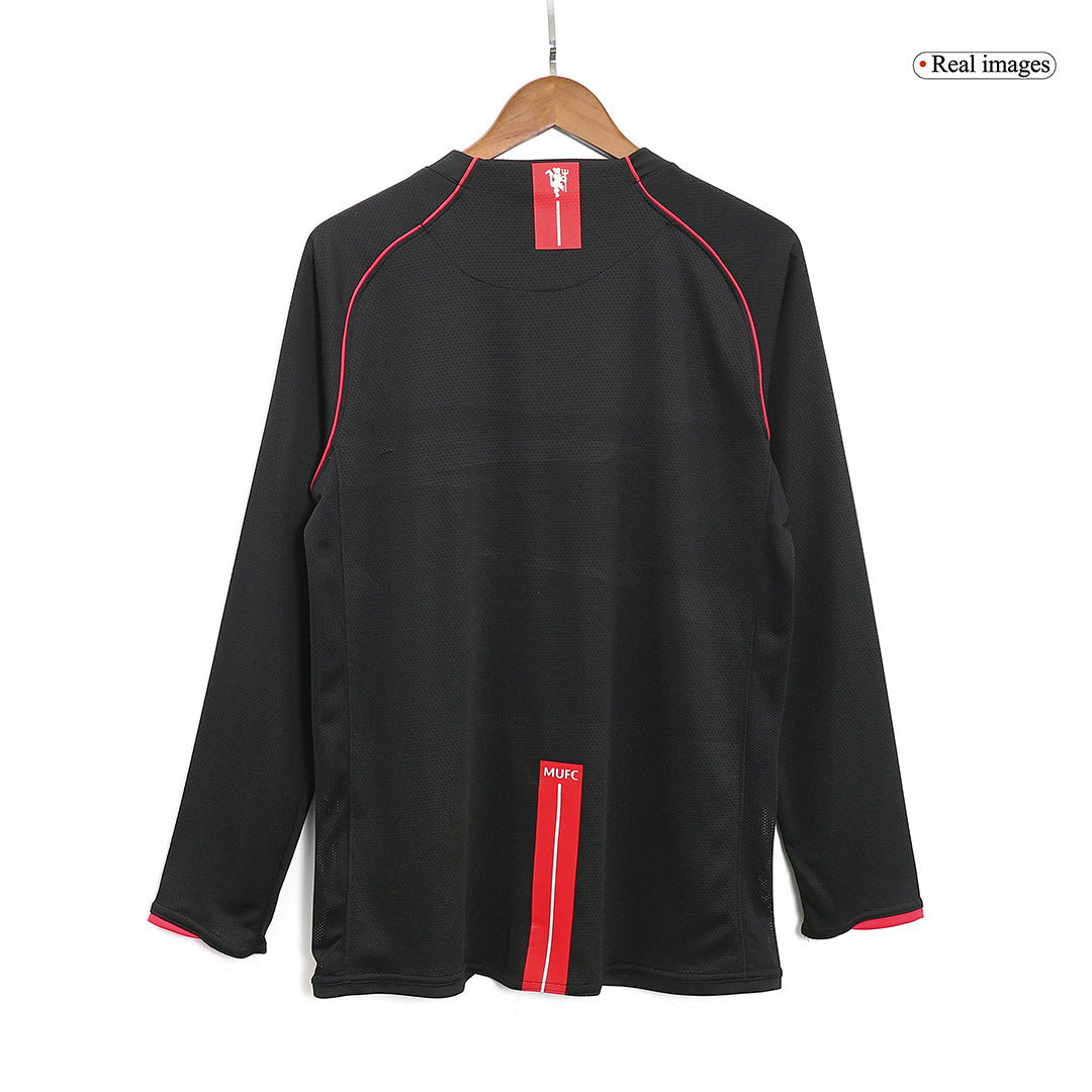 Camiseta de fútbol retro de manga larga de visitante del Manchester United 2007/08