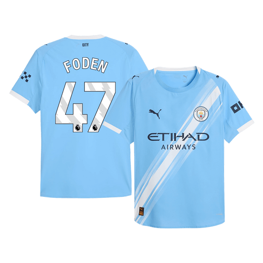 Maillot domicile Manchester City FODEN n° 47, version joueur, saison 2025/26, bleu