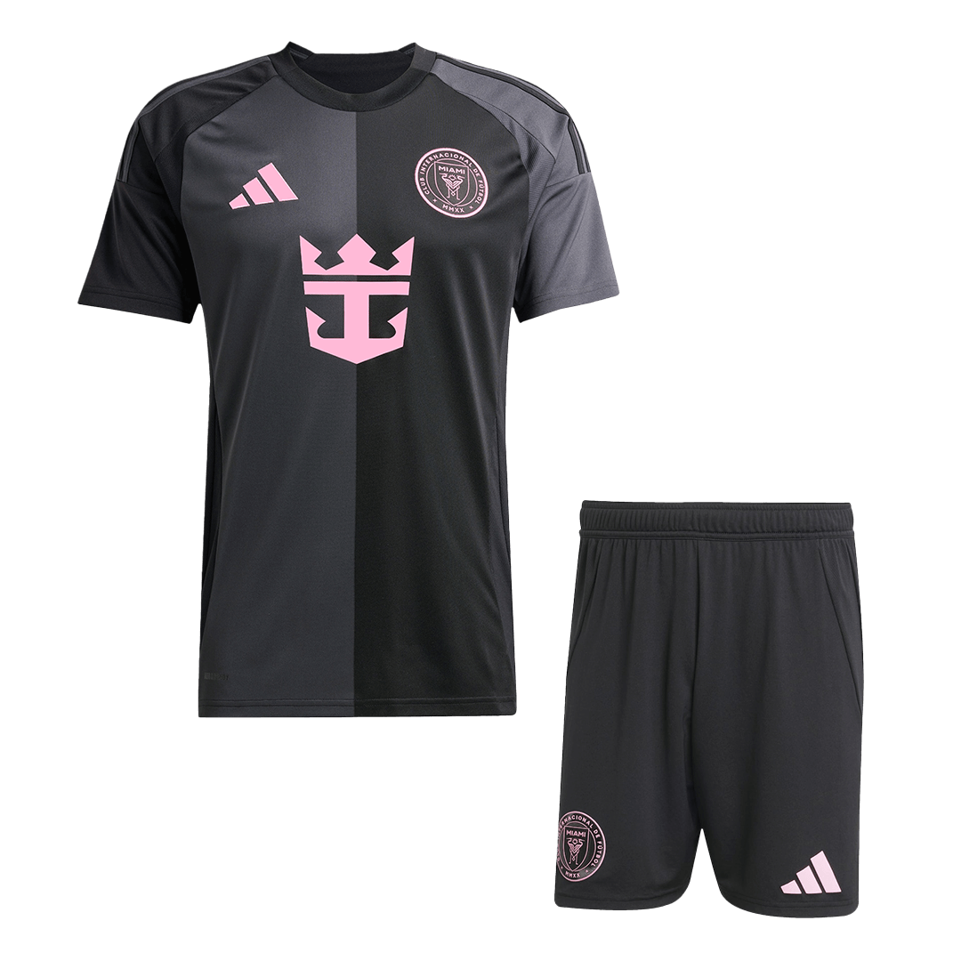 Equipación de visitante del Inter Miami (camiseta + pantalón corto) 2025 Negro y gris