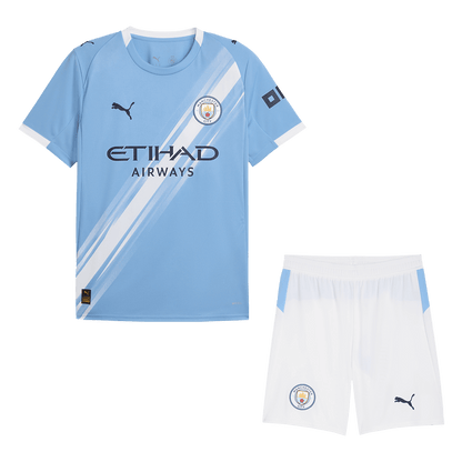 Equipación de fútbol del Manchester City (camiseta + pantalón corto) temporada 2025/26, azul