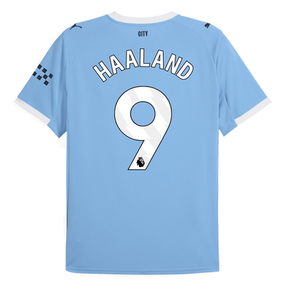 Camiseta de fútbol del Manchester City, local, número 9, de Haaland, temporada 2025/26, azul