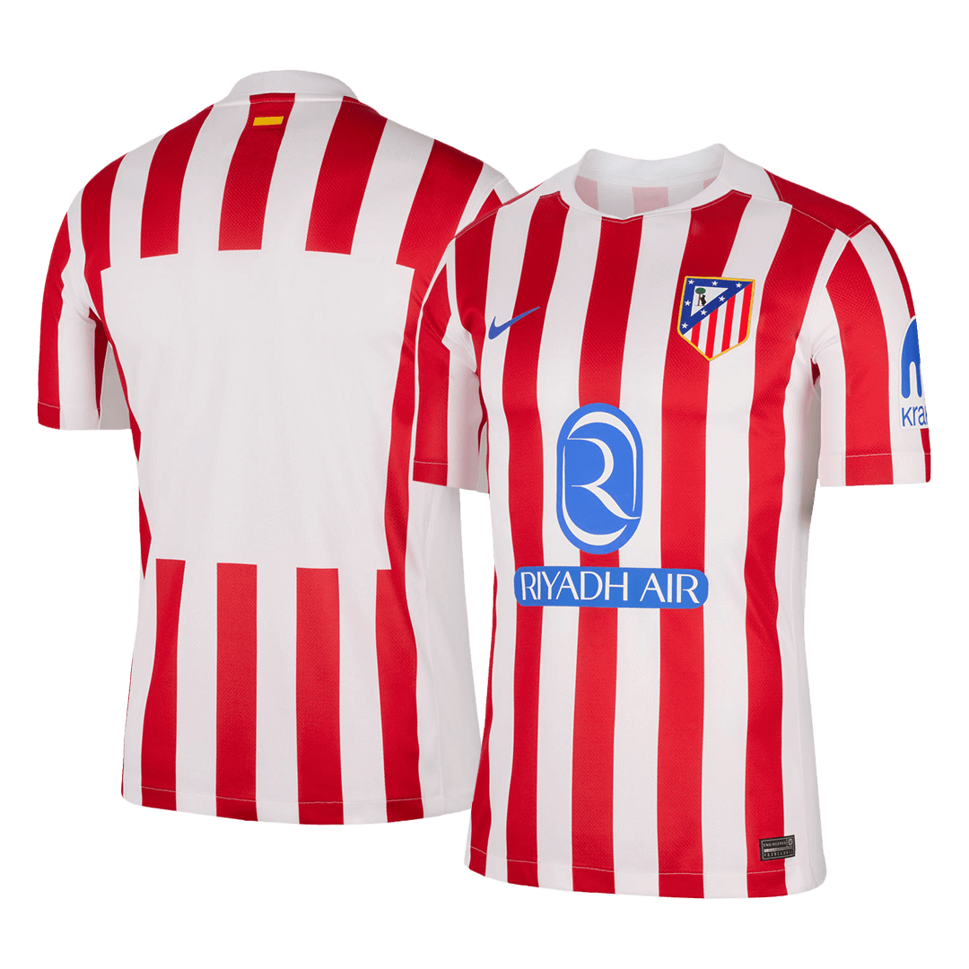 Camiseta de fútbol del Atlético de Madrid para la temporada 2025/26, roja y blanca.