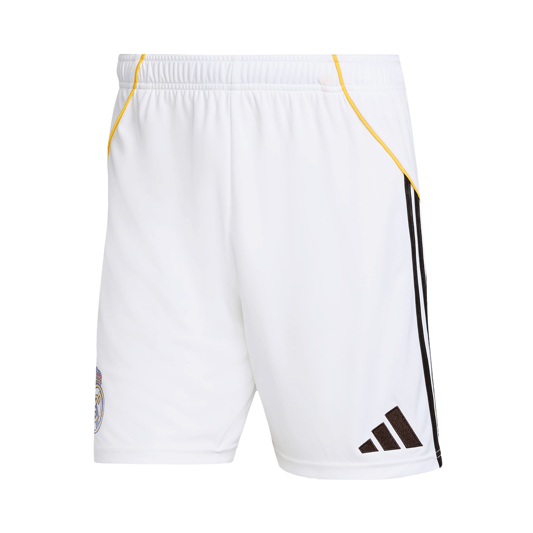 Pantalón corto de fútbol del Real Madrid, temporada 25/26, blanco
