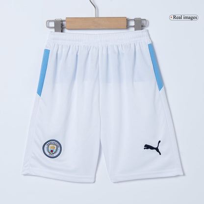 Manchester City Kid's Home Soccer Jersey Kit (Jersey+Shorts) 2025/26 Blue