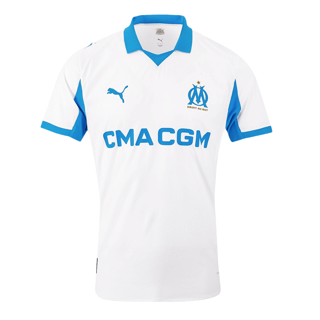 Camiseta de fútbol del Marsella, versión jugador local, temporada 2025/26