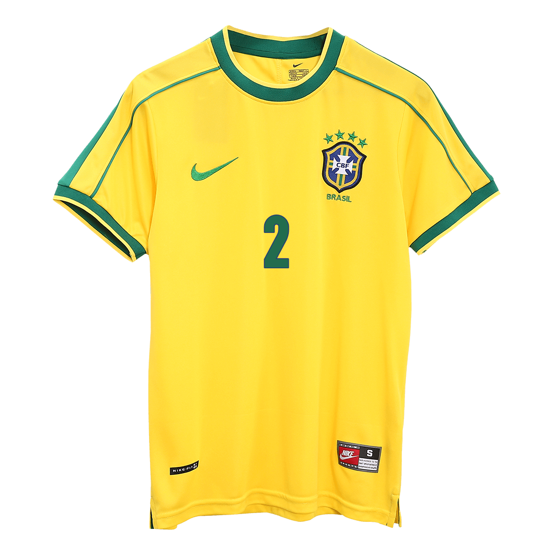 Camiseta retro de Brasil CAFU #2, local, Copa Mundial de 1998
