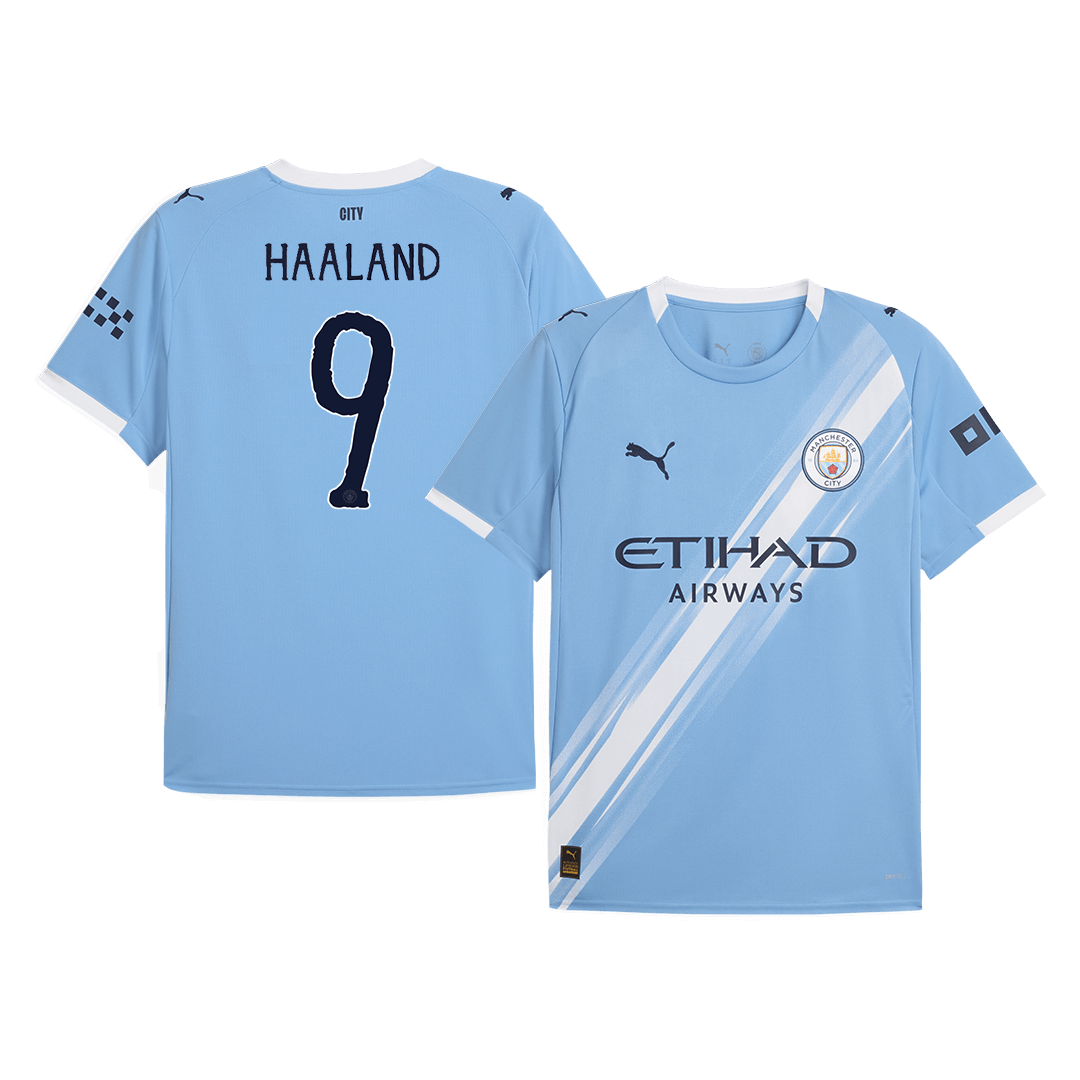 Camiseta de local del Manchester City #9 de HAALAND, temporada 2025/26, azul - Mundial de Clubes