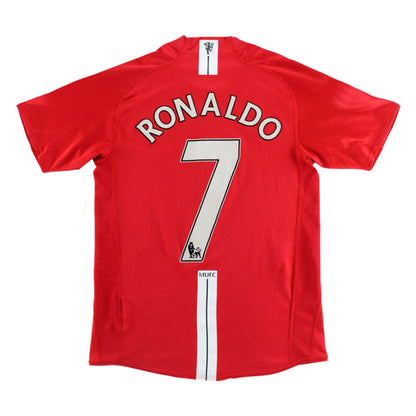 Camiseta retro de fútbol de Ronaldo #7 del Manchester United, temporada 2007/08 (local).